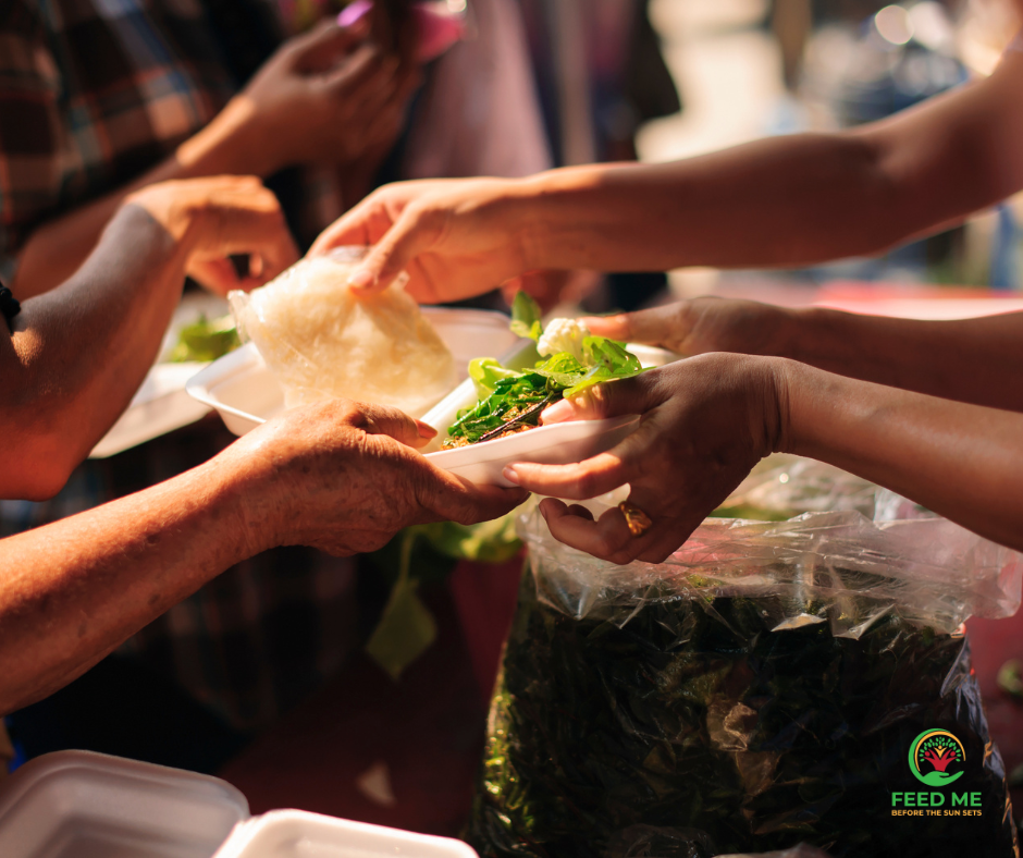 hands holding food